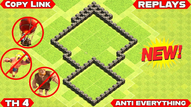 New BEAST!! TH4 War/Farming/Trophy[Defense] Base! | w/ Replays | Town Hall 4 | Clash of Clans