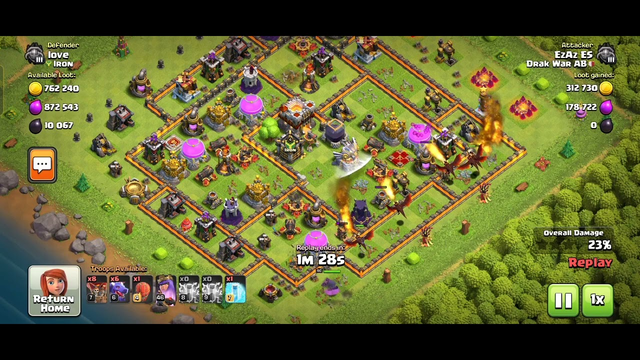 Big loot granted by attacker 100k defend loss batel @Clash of Clans