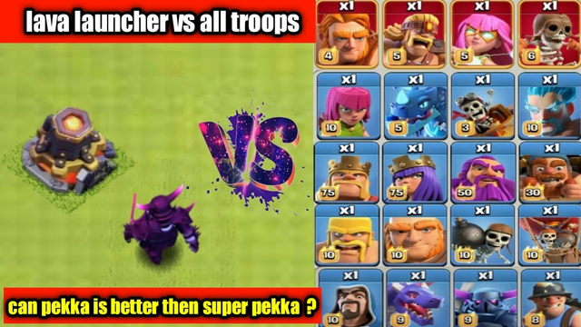 max lava launcher vs all troops - clash of clans