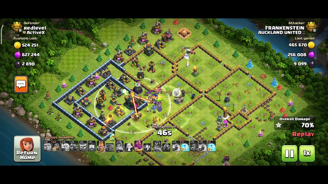 Clash of Clans attacking dead TH14 base cleared 3 stars