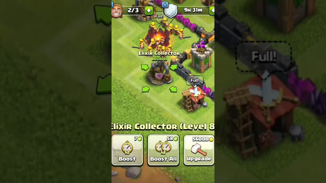 clash of clans upgrading exilir another pink 8 to 9 from village of king herohxueu28383773#shorts.