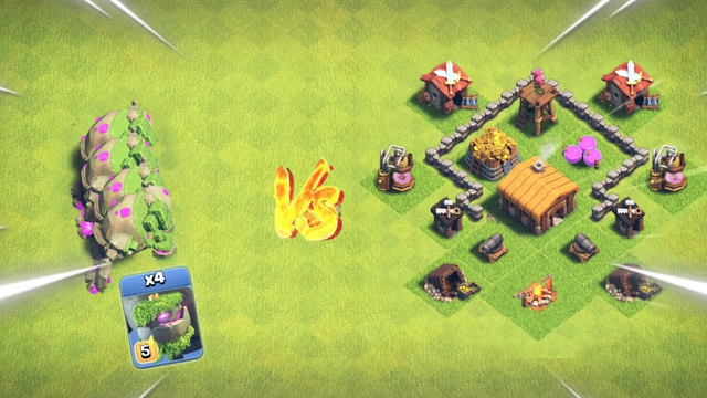 Mountain Golem Army Vs Every Town Hall Level - Clash of Clans