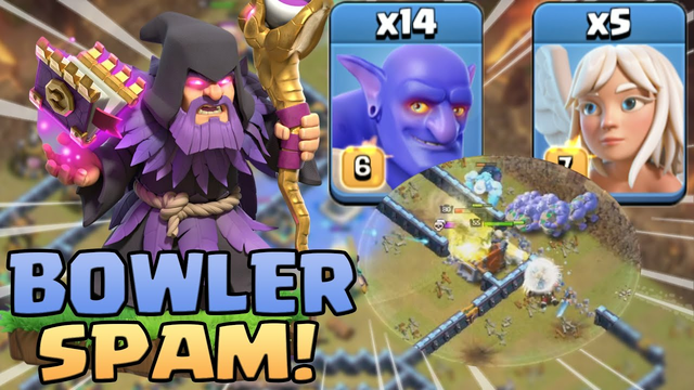 Overpower  Queen Walk Bowler! Th14 x14 Bowler Drop 3 Star War Attack Strategy - Clash Of Clans