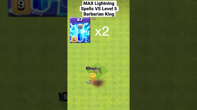 MAX Lightning Spells VS Level 5 Barbarian King #clashofclans #coc #cr