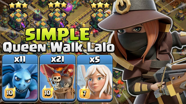 Undefeated Army! Best Th14 Queen Walk Lalo Strategy - Clash Of Clans