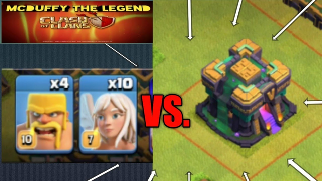 4 Barbarians + 10 Healers Vs. Th14 Max in (Clash Of Clans) | Barbarians Charge - COC