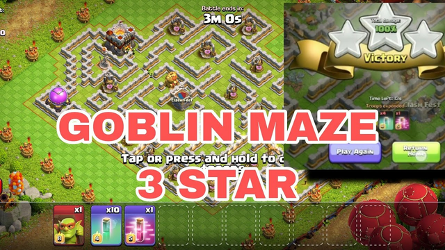 Easy 3 Star GOBLIN MAZE CHALLENGE Clash of Clans
