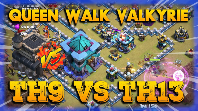 Desperate To Fight Queen Walk TH9 VS TH13 In Clan War League !! TH9 VS TH13 1 Stars | Clash Of Clans