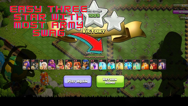 Easily three-star clash of clans less is more challenge with most Army Swage | clash of clans Guide