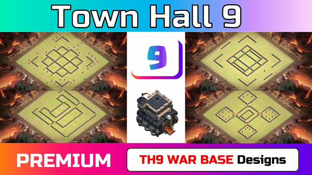 CLASH OF CLANS BASE | COC TH9 War Base with link 2022 anti 3 star & anti Dragon