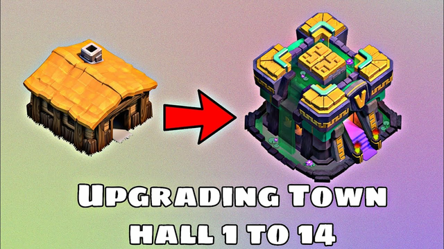 Clash of Clans - Upgrading Town Hall 1 to 14 | Coc