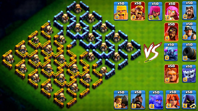 Clan Capital Cannon Vs Home Village All Troops | Clash Of Clans