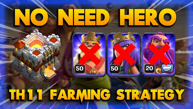 TH11 Farming Strategy No Need Hero !! TH11 Attack Strategy 2022 | Clash Of Clans