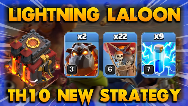 WOW NEW COMBO !! Lightning Laloon Is Over Power !! TH10 Lallon Strategy | Clash Of Clans