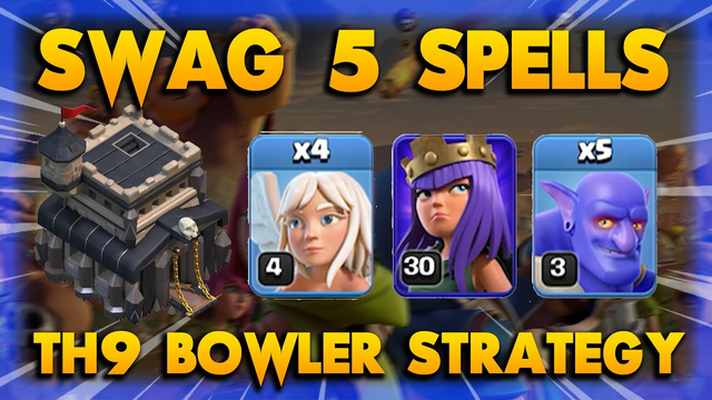 Most Over Power On TH9 !! Queen Walk Bowler Attack Strategy | Clash Of Clans