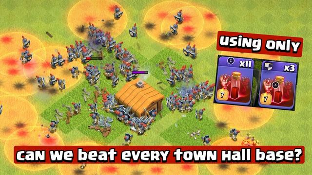 Skeleton Army VS Every Level Town Hall Base | Clash of Clans