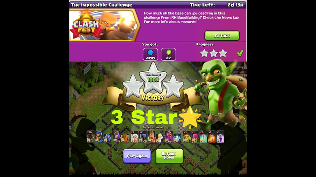 The Impossible Challenge Finally 3 Star Clash Of Clans #zhninja #clashofclans #coc