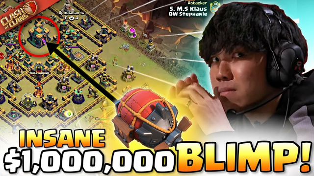 KLAUS takes MASSIVE RISK with LONG BLIMP PATH in $1,000,000 WORLD FINALS! Clash of Clans