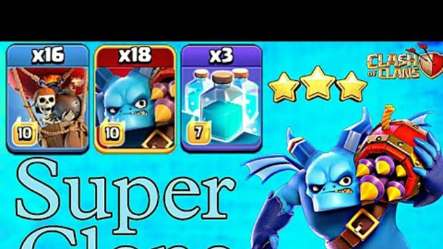 Th14 Super Minions Balloon With Clone Spells Attack strategy - Clash of Clans