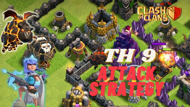 TH 9 Queen Charge Lavaloon... (Clash Of Clans)