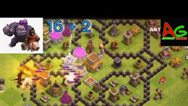 HOG RIDER AND GOLEM COMBINATION NEXT LEVEL ATTECK STRATEGY IN COC(clash of clans) [ANTIQUE GAMING]