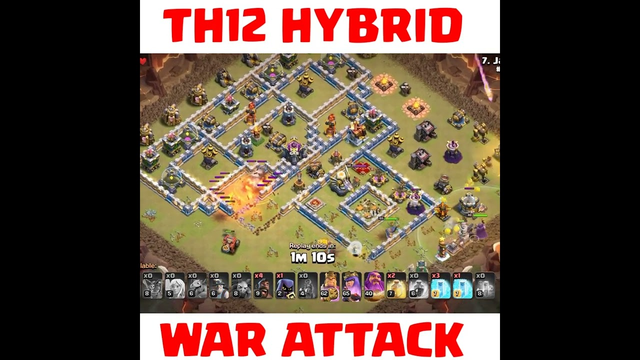 Th12 Hybrid Swag Attack in War - Clash of clans #shorts #cocshorts