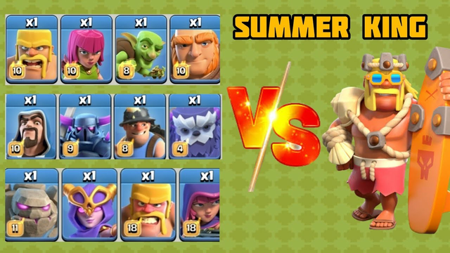 Summer King vs All Max Troops | Clash of Clans 2022 | #clashofclans