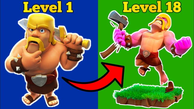 Raged Barbarian all level upgrades Clash of Clans COC