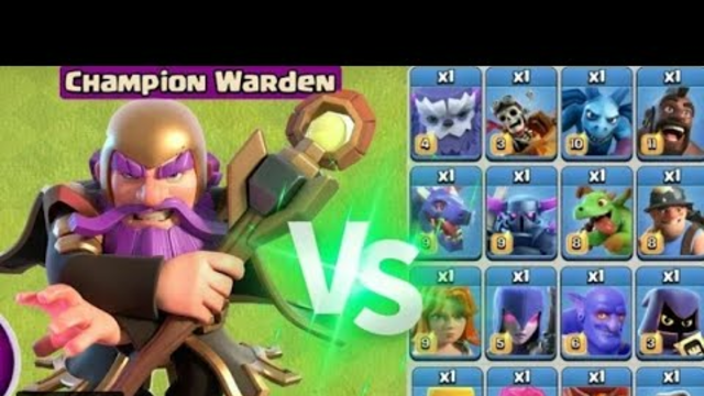 new skin warden vs soldiers level max | clash of clans
