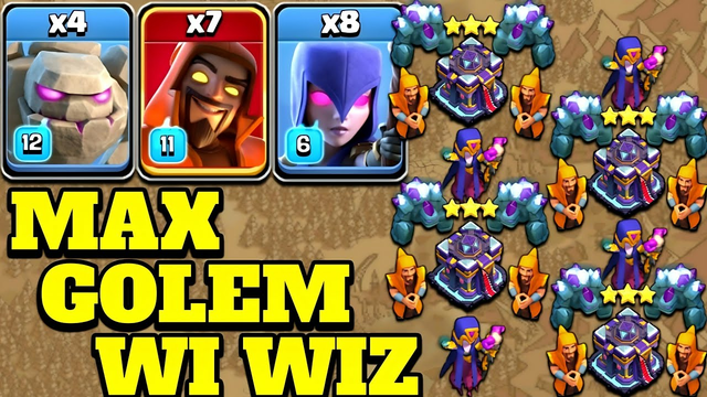 Th15 Max Golem Witch Super Wizard Attacks With Earthquake!! Easy Th15 Ground Attack Strategy | COC