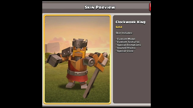 Clash of clans All Barbarian King skin