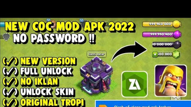 Clash Of Clans Mod Menu v15.0.4 Apk Unlimited Terbaru | COC Mod Apk | COC Unlimited Money(2022)