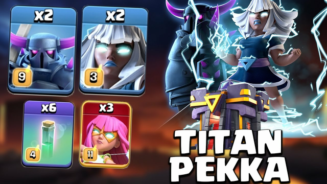 Th15 New Pekka Titan Strategy Ground Attack! Super Archer Blimp Pekka Titan 3 Star Attack - Coc