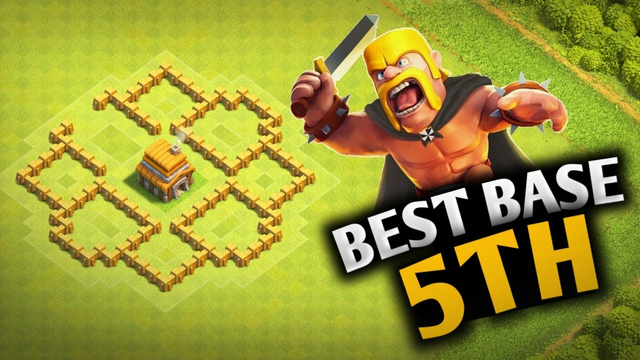 Townhall 5 best base layout ( hybrid ) @Clash of Clans