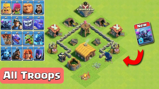 Town Hall 2 vs All Troops in Clash of Clans -- Clashflash