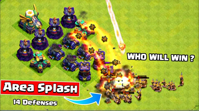 New Level Area Splash Defense Vs All Max Troops  | Clash of Clans after updated