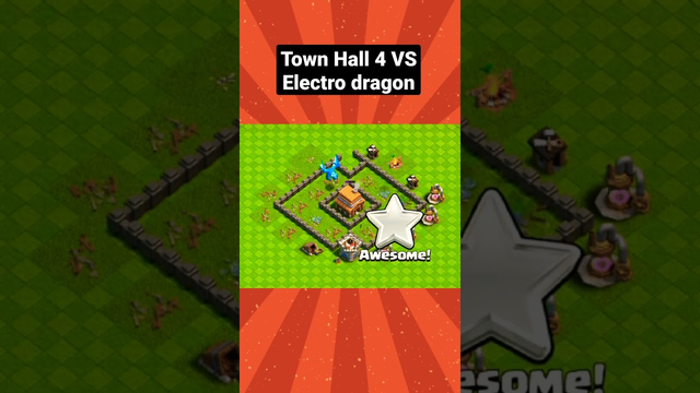 Town Hall 4 Vs Electro dragon | Clash Of Clans