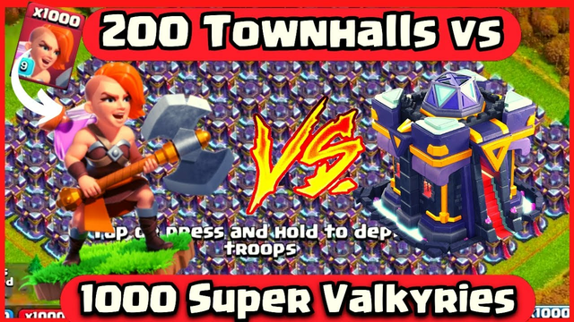 200 Townhalls vs 1000 Super Valkyries - Clash of Clans #dbs #clashofclans #new #trending #attack
