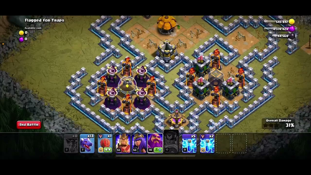 Clash of Clans Level - 72 Flagged for Traps