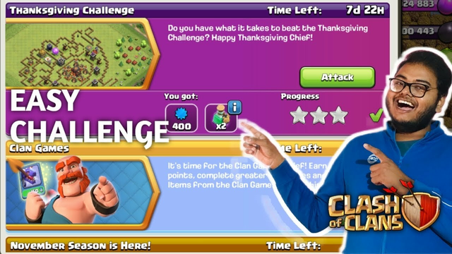 Easy 3 star Thanksgiving Challenge in Clash of Clans