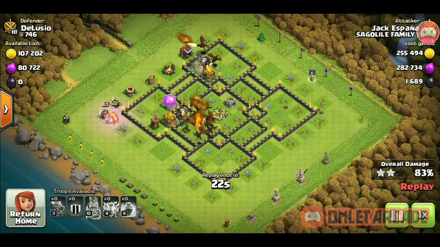 CLASH OF CLANS Hard Style Strategy Attack TH8 vs TH9