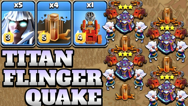 Electro Titan + Flame Flinger + Earthquake Spell = Most Powerful Th15 Attack Strategy Clash of Clans