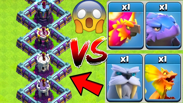 Wizard Tower 1 To 14 Vs Max  Pets Heroes Clash - of -Clans