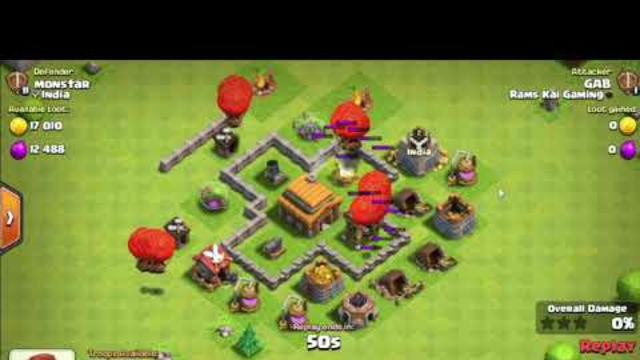My TH4 clash of clans  base