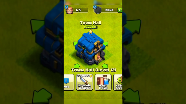 Town Hall 1 to Town Hall 15 Upgrade Cost Clash of Clans #shorts #shortsvideo