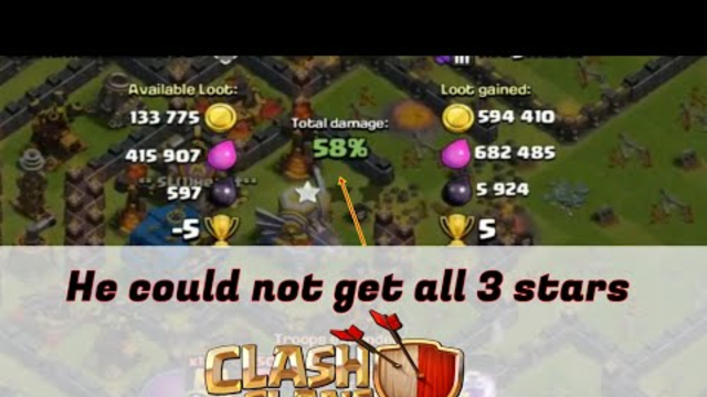 He could not get all 3 stars | clash of clans | clash of clans challenge | attack strategy | COD