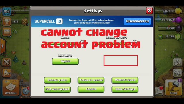 Cannot Change Google Account on Clash of Clans After Update