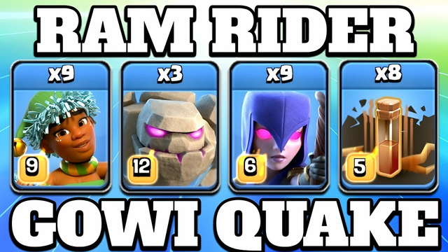 Th15 Ram Rider Golem Witch Attack With Earthquake Spell!! Easy Th15 Attack Strategy Clash of Clans