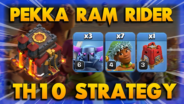 NEW STRATEGY TH10 !! PEKKA SMASH WITH RAM RIDER IS OVER POWER | Clash Of Clans