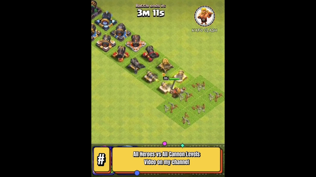Max Barbarian King Vs All Cannon Levels in Clash of Clans #coc #clashofclans